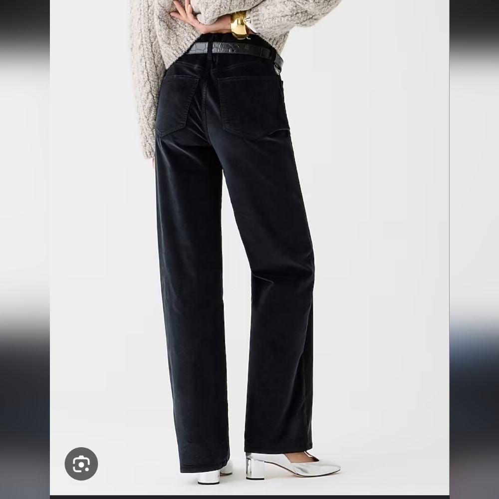 J.Crew women's Wide Leg Velvet High Rise Full Length pants Cotton Stretch sz 28 - Picture 4 of 17